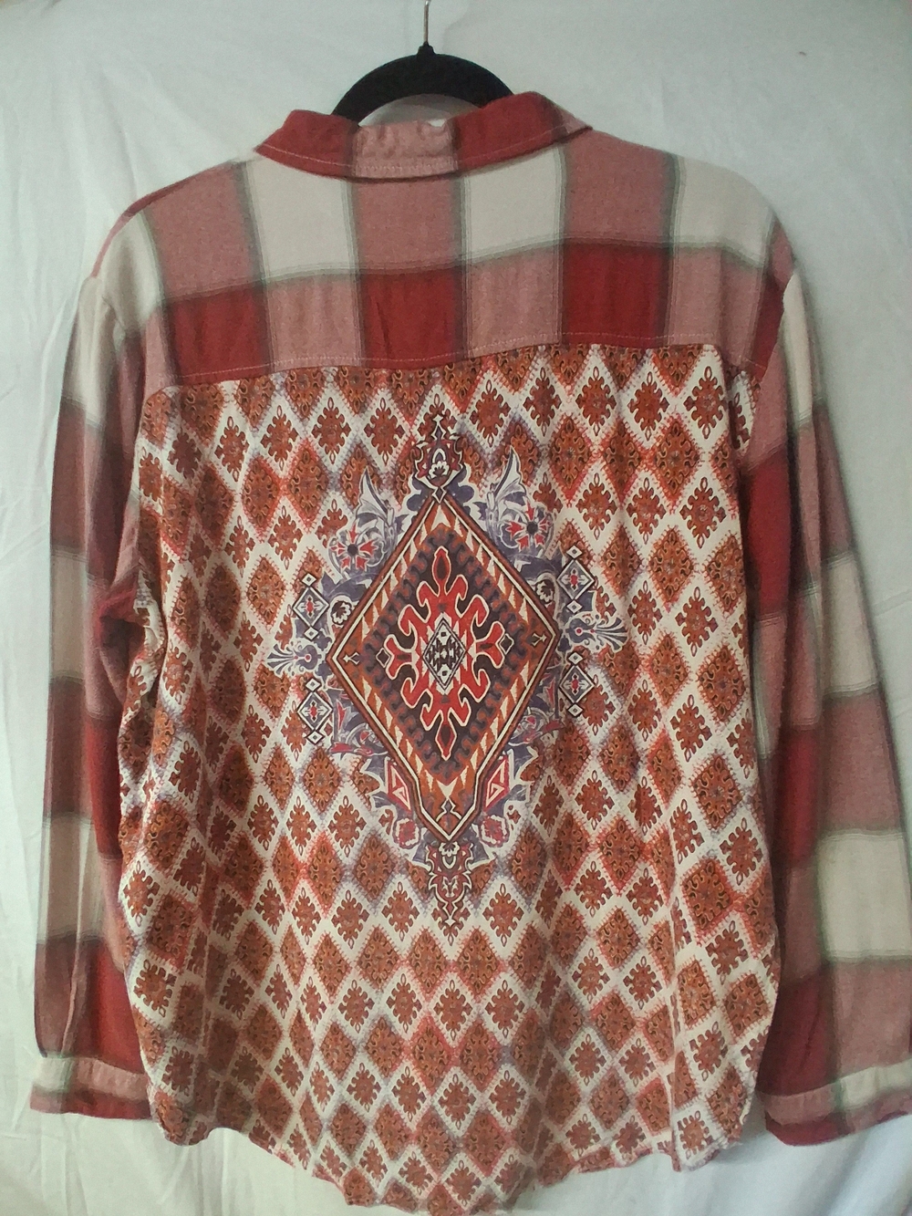 White Crow Red and White Plaid Button-Down Shirt